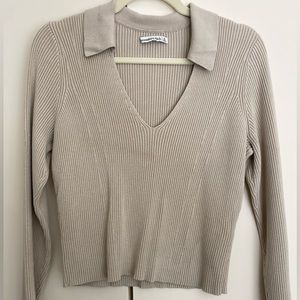 Abercrombie & Fitch Knit Polo Crop Top